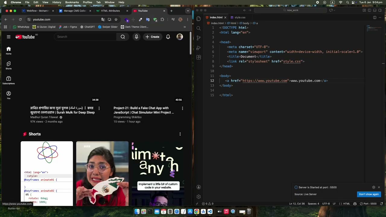 HTML and some CSS use in vs.code #html #css #coding #w3school