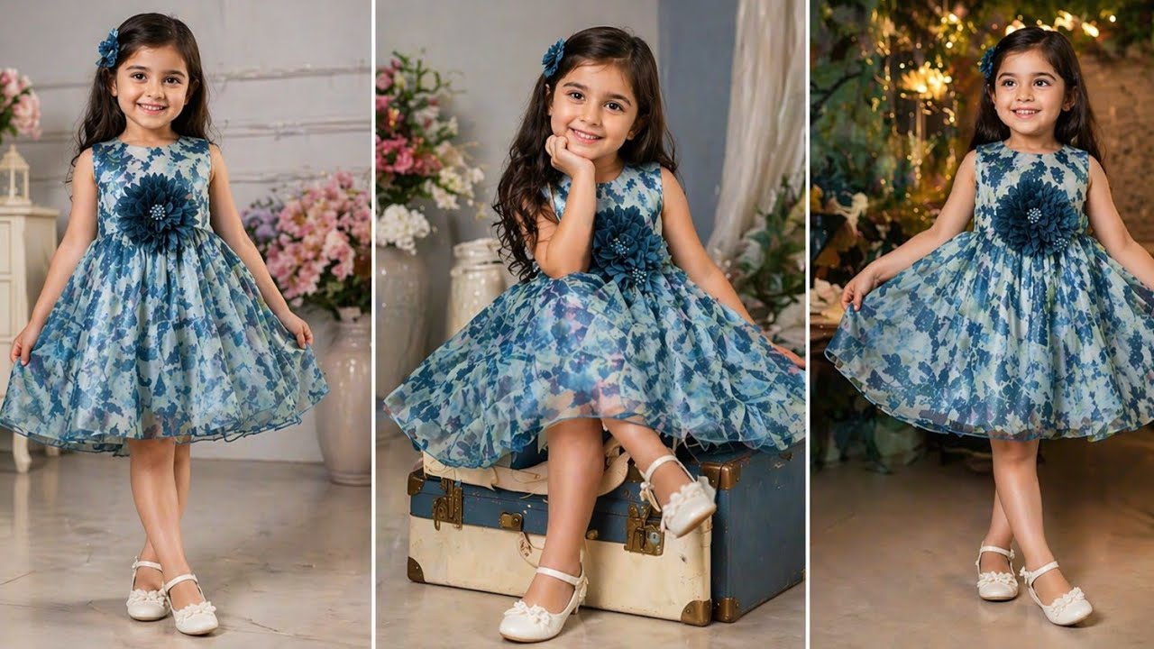 Rose Ball Gown Stitching and Cutting |Ballgown design |Organza frock|One year babyfrock design|