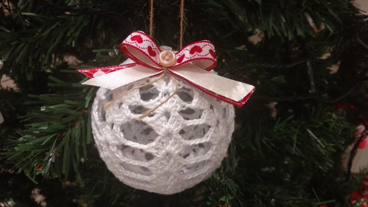 Pallina di Natale Uncinetto Tutorial 🤍 Crochet Christmas Ball Ornaments 🎄 Esfera de Navidad Crochet