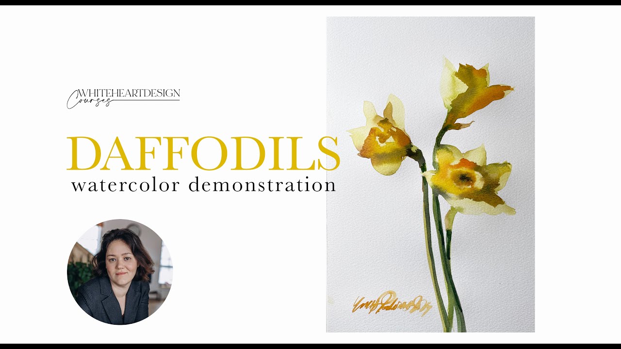 Watercolor Floral Painting Demo - Daffodils