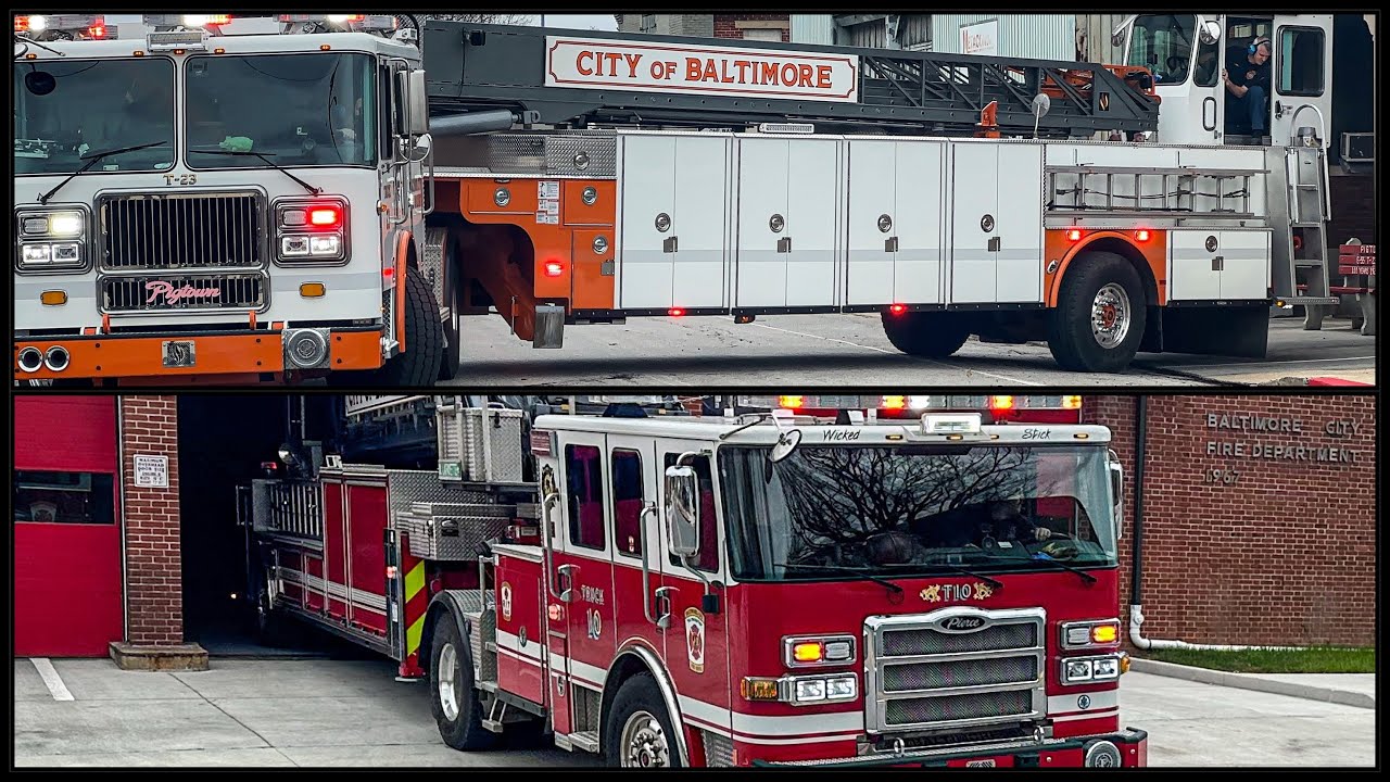 Baltimore City Fire Department Truck 23 and Truck 10