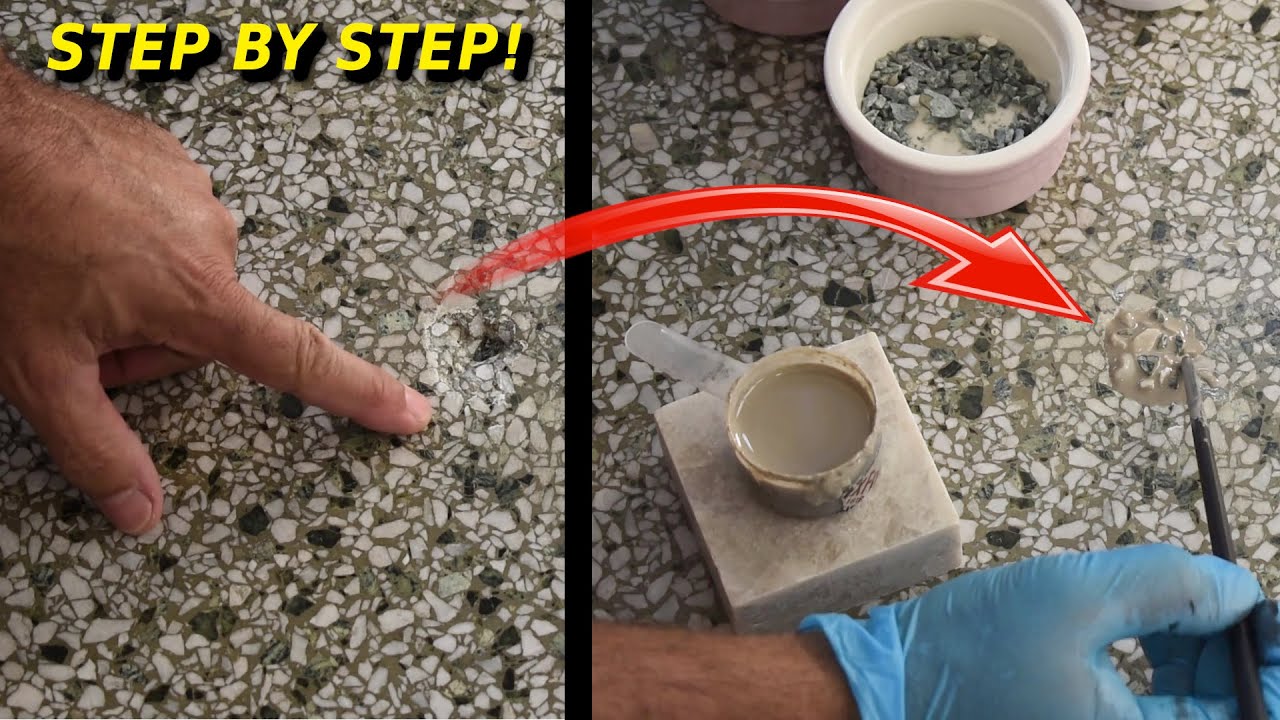 DIY Damaged Terrazzo Floor Repair Or Countertops (Granite,Quartz,Marble)