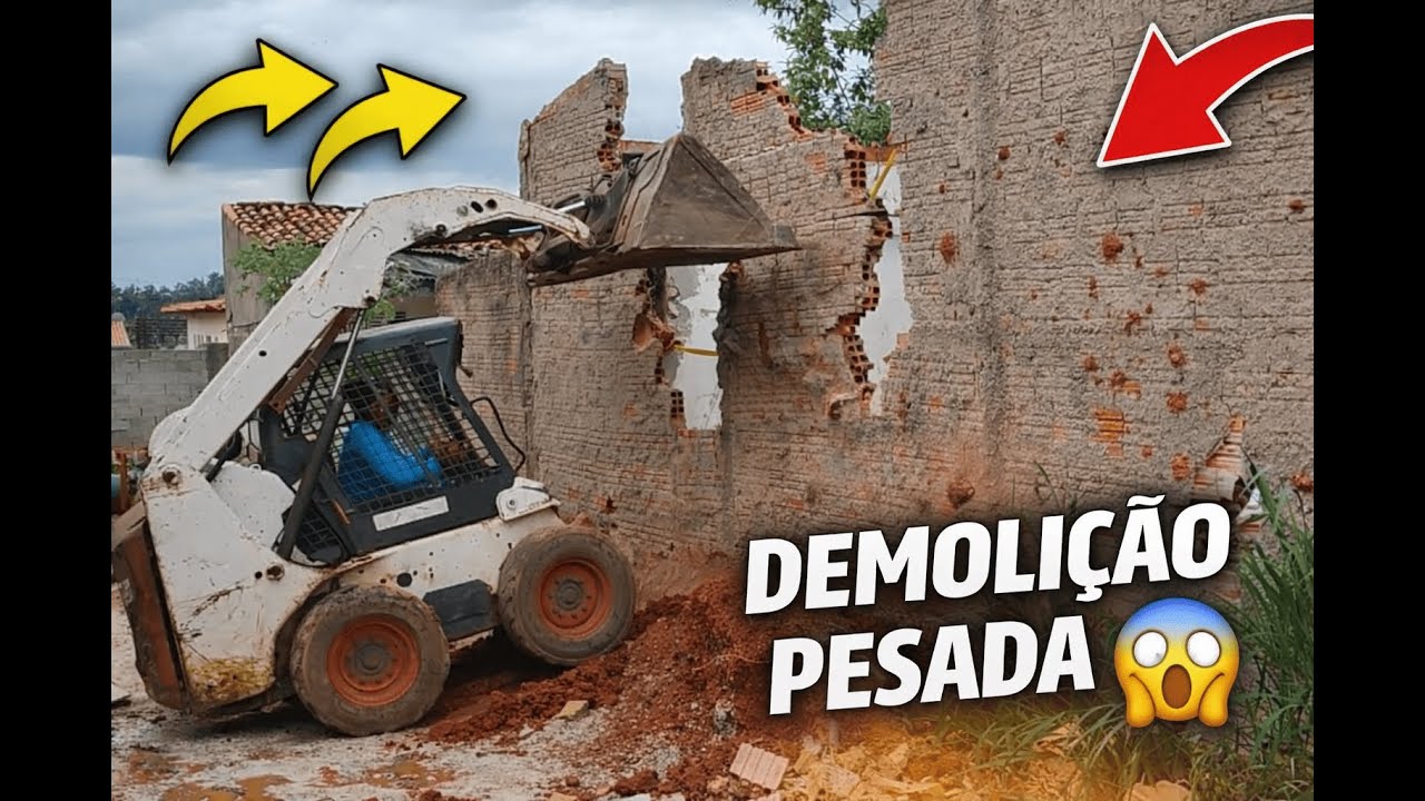 BOBCAT NA DEMOLIÇÃO PESADA 😳 | DERRUBANDO PAREDE DO JEITO CERTO
