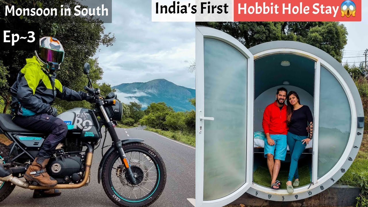 India’s FIRST HOBBIT HOLE STAY | RE Scram 411 Ride | Masinagudi to Ooty | Monsoon in South Ep~3
