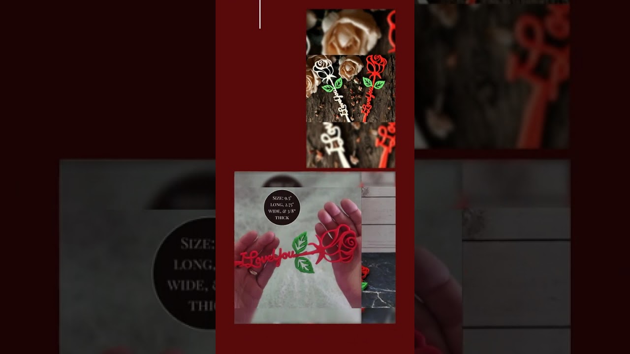 Valentine Rose Love Message Flower Gift Idea Valentine Day Present Romantic Anniversary Red Long ...