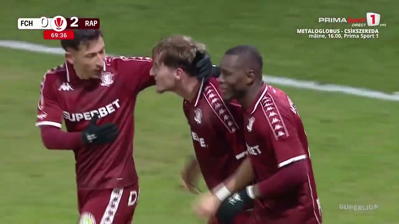 GOOOL SUPERB marcat de Rapid. Execuţie de la 40 de metri!!!
