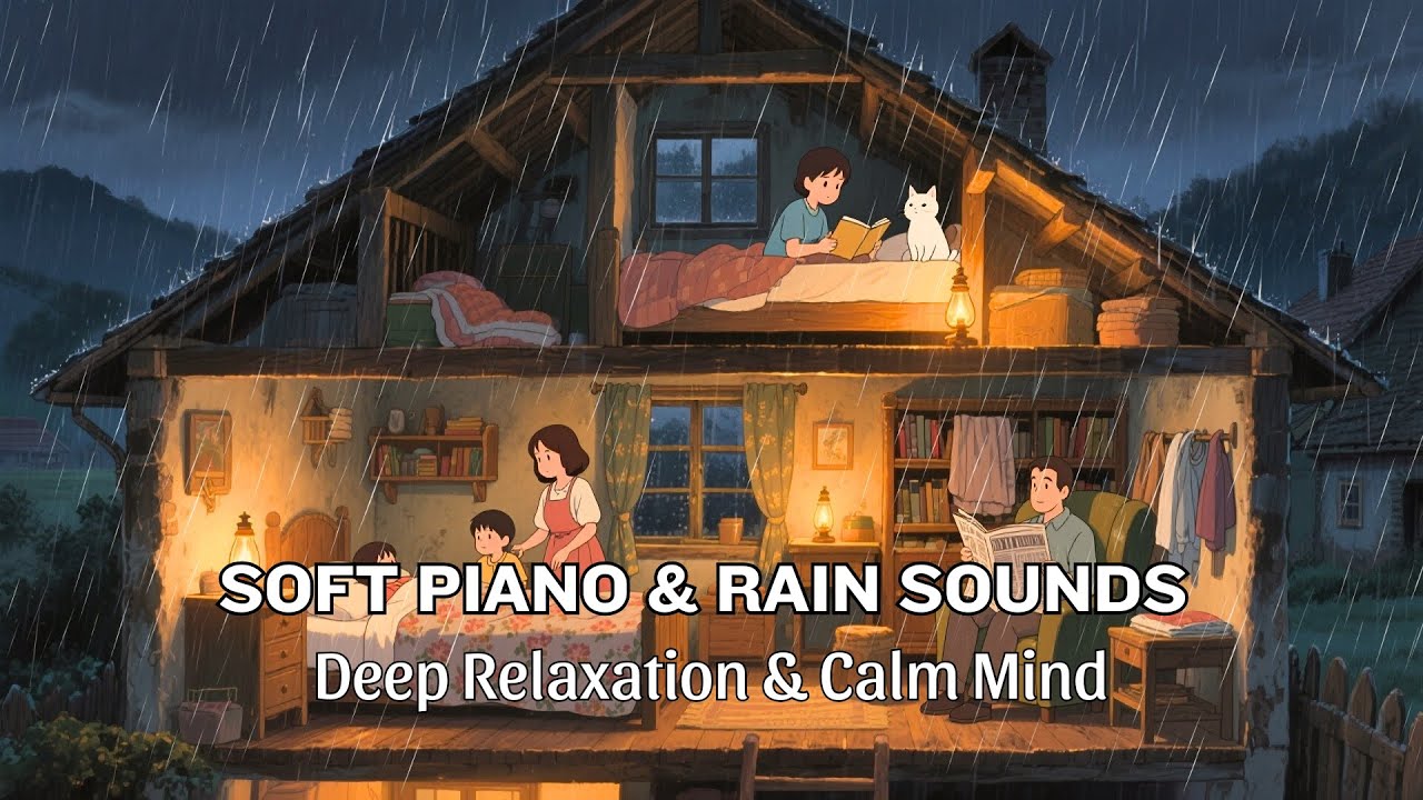 Peaceful Piano with Gentle Rain 🌧️ Relaxing Sleep Music for Deep Rest
