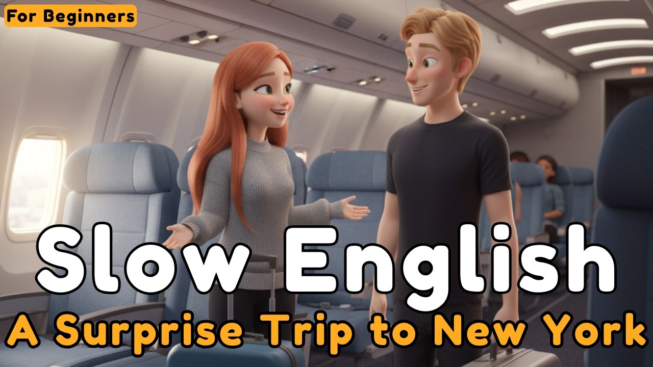 A Surprise Trip to New York in Slow English ✈️ | Easy Travel Story for Beginners (A1–A2)