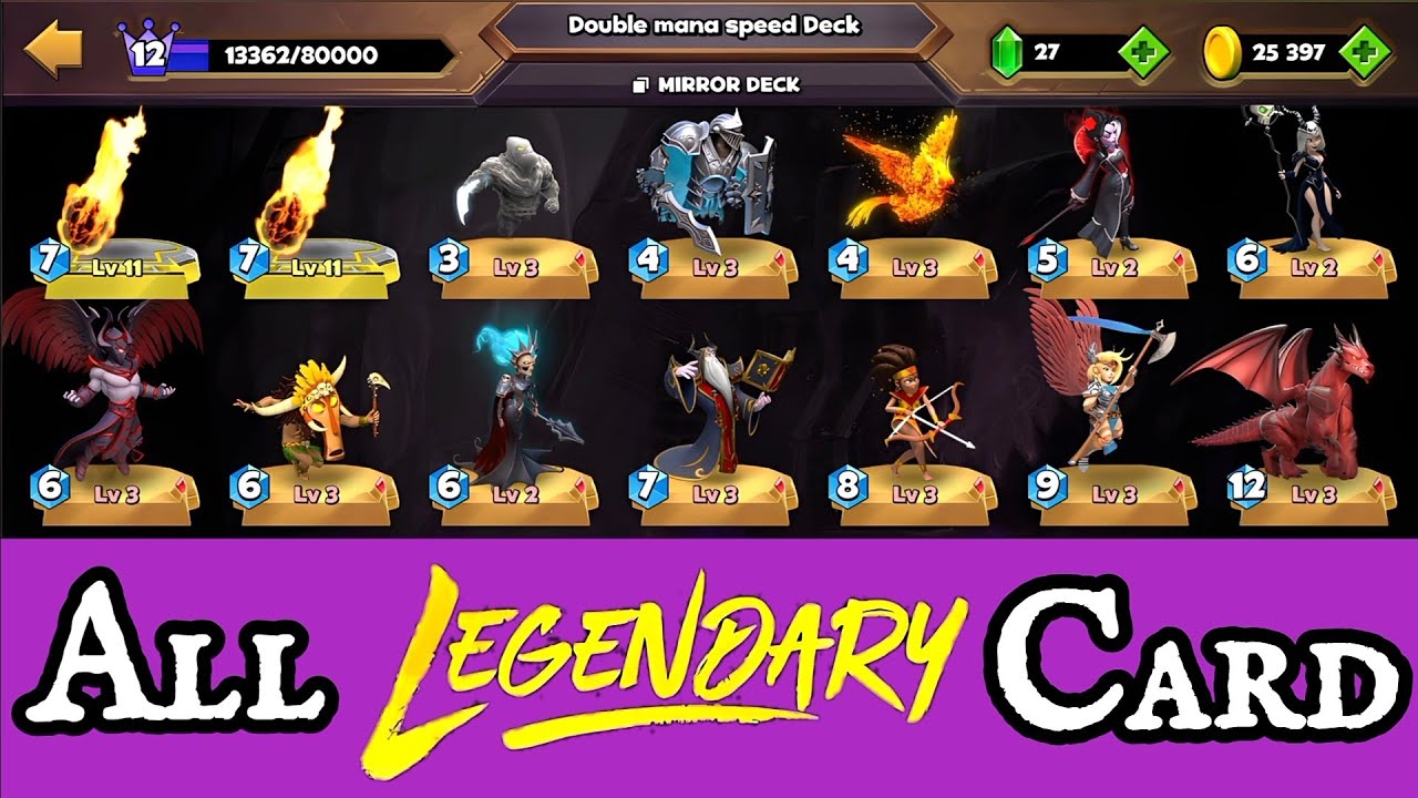 All 🔥 Legendary Card's 😱 In One Deck! Castle Crush