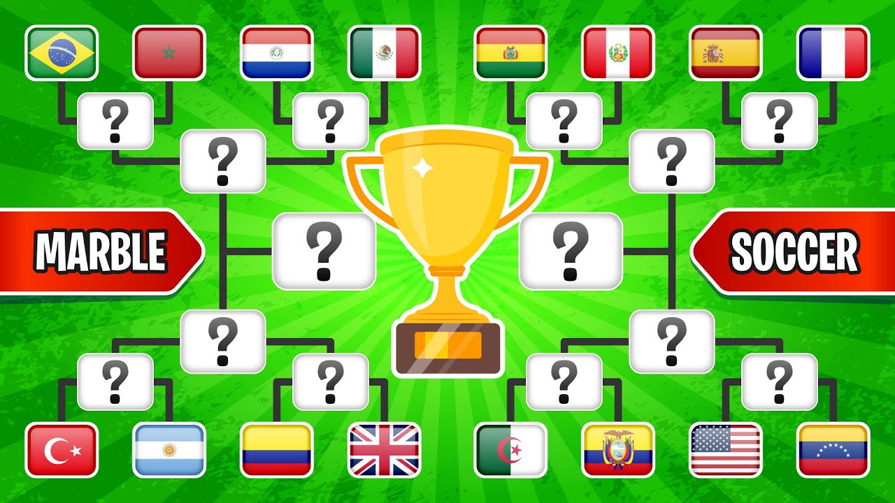 Кто выиграет всё? 🏆 16 стран на Marble Soccer Tournament