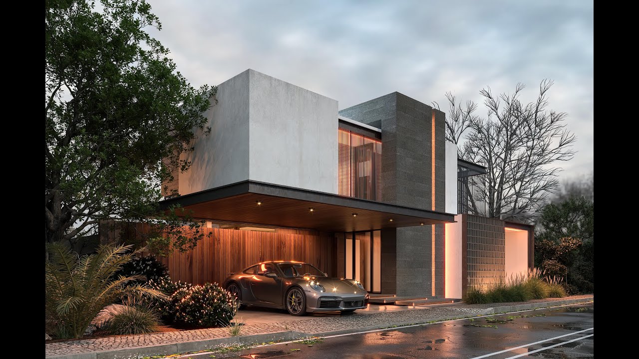 SketchUp VRay 5 EXTERIOR  #26 Afternoon Exterior Lighting