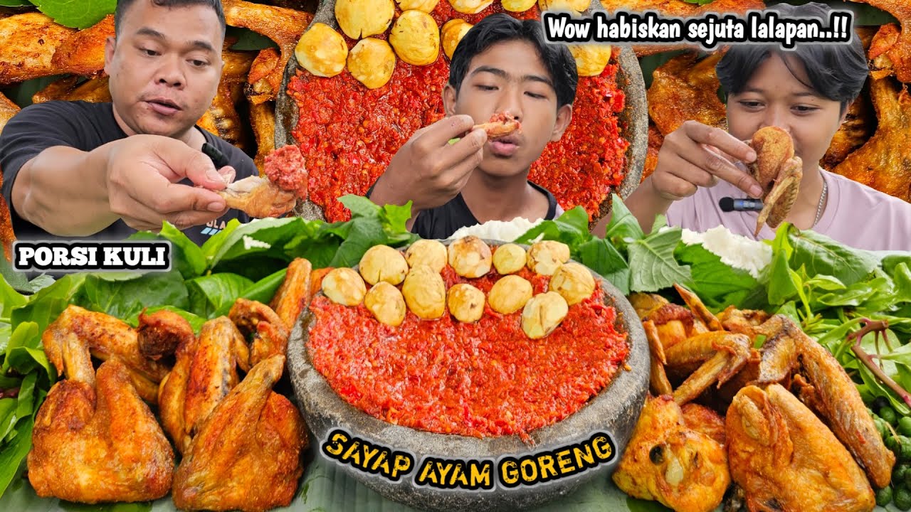 Bikin ngiler ! Mukbang sayap ayam goreng + sambal terasi enak + jengkol + maman racing, NGALIMED