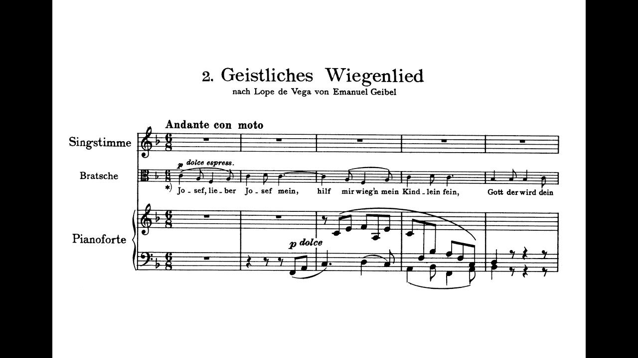 J. Brahms, Two Songs for Viola, Voice and Piano Op.91 - Score