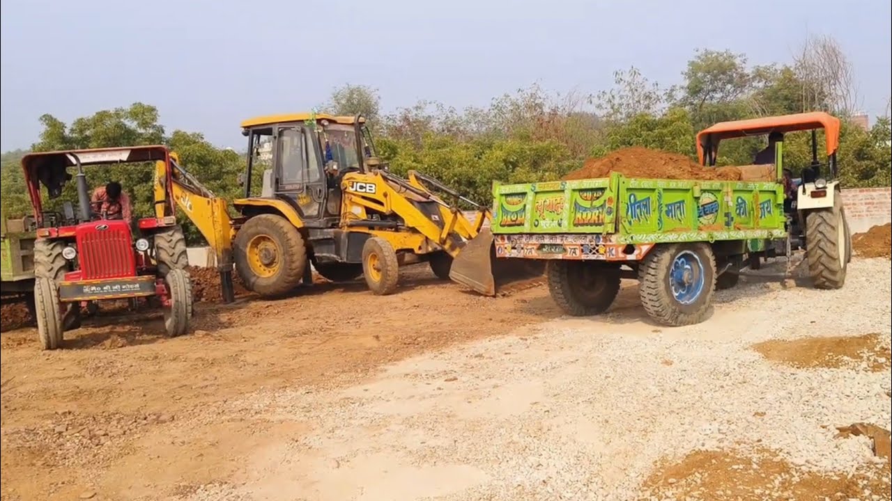 Tractor Power Test in Deep Ditch Swaraj 735 Fe | Mahindra 275 | Jcb 3dx #jcb #tractor #viral 