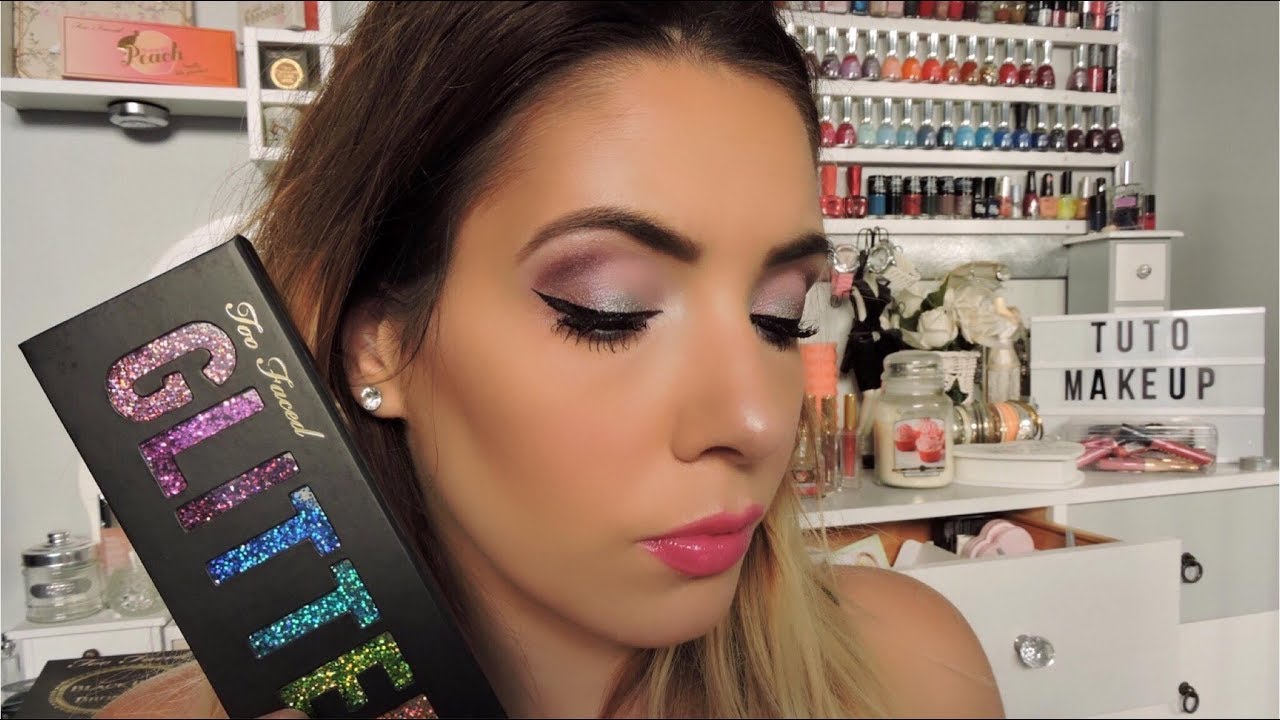 TUTO Makeup Licorne palette GlitterBomb TooFaced+CONCOURS