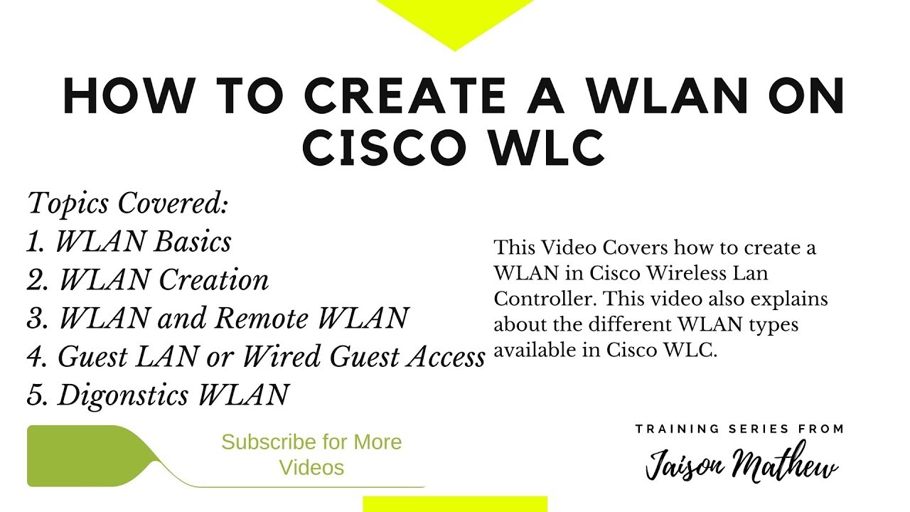 How to Create a WLAN on Cisco WLC