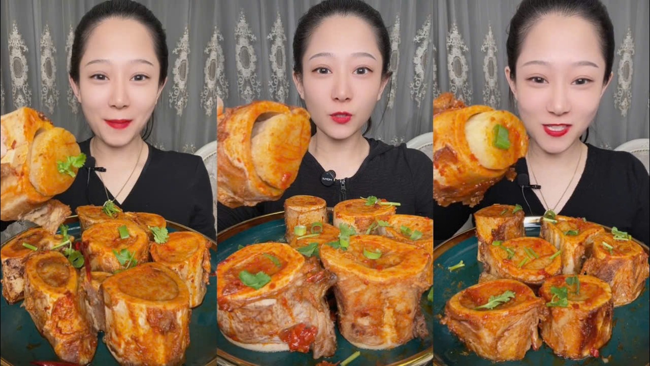 Asmr mukbang eating bone marrow - full 2 hours long - alice food #472