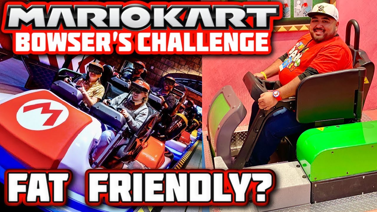 Is Mario Kart Bowser's Challenge FAT FRIENDLY? Mario Kart Test Seat Analysis Super Nintendo World!