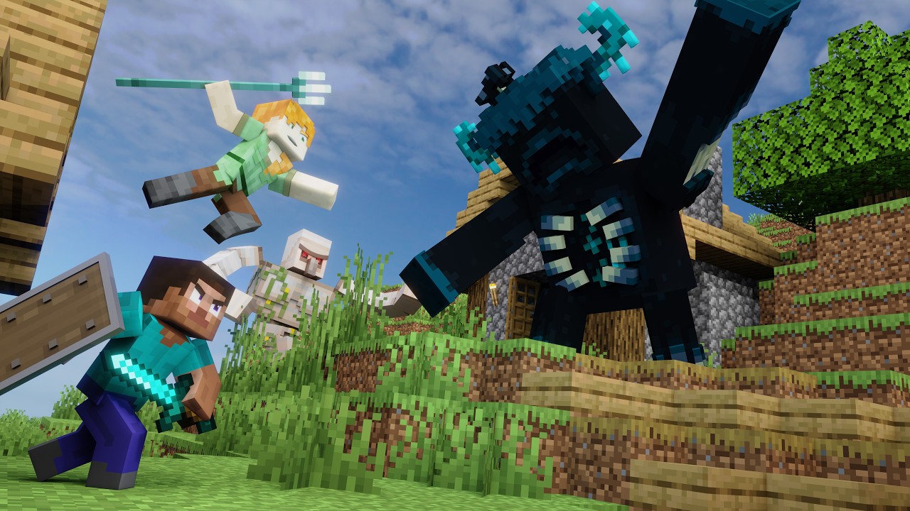 ALEX AND STEVE VS THE WARDEN! - Alex And Steve Life (Minecraft Animation)