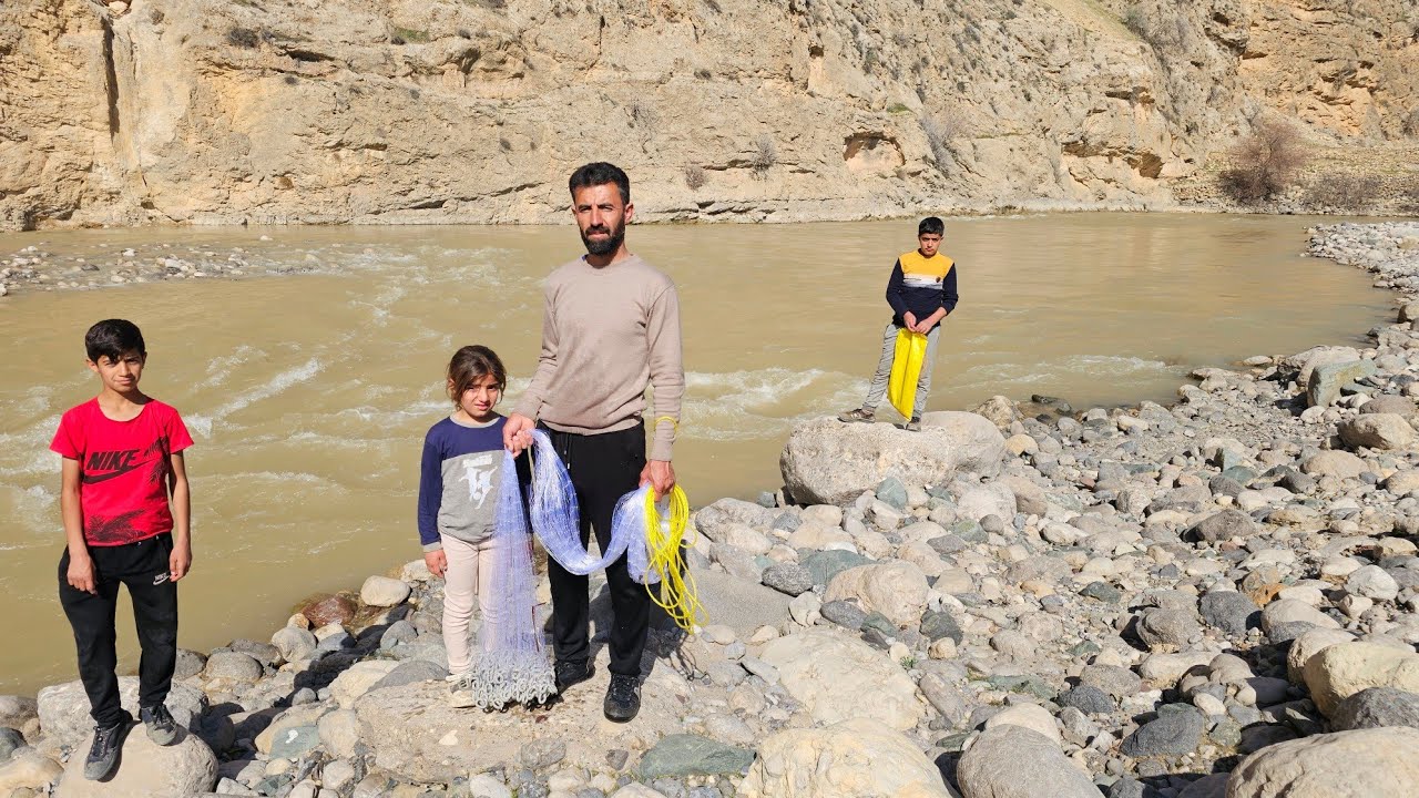 Youssef's Adventure: Fishing and Joyful Moments by the River🐟🏞️