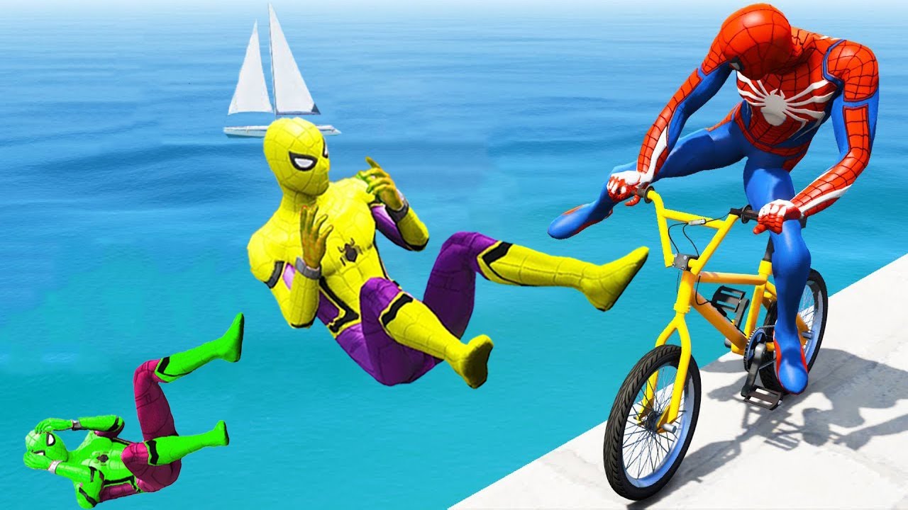 SPIDERMAN CRAZY JUMPS/FALLS #25 (GTA 5 Spider-Man Fails)