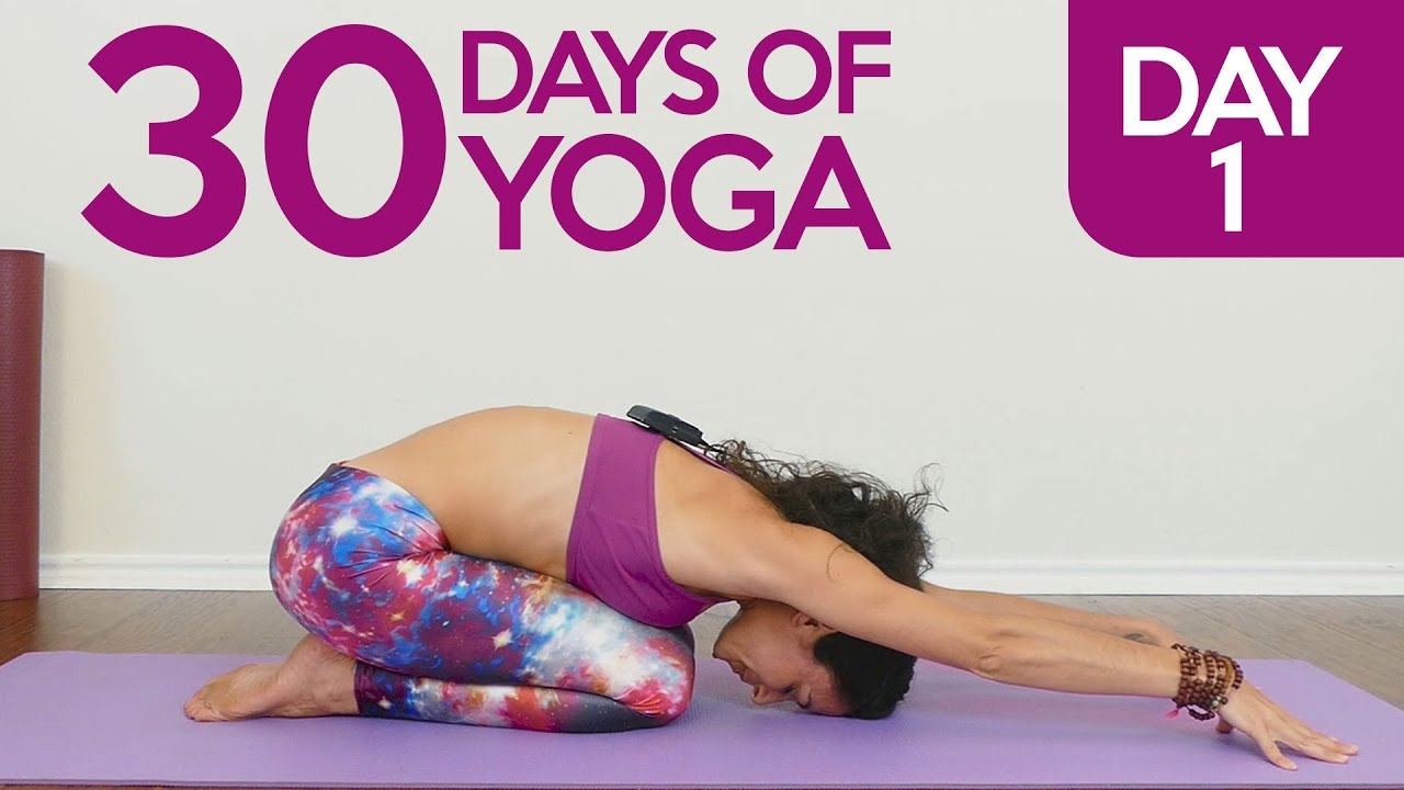 Learning Yoga Essentials for Stress Relief, Day 1 of 30, Beginners Yoga Class