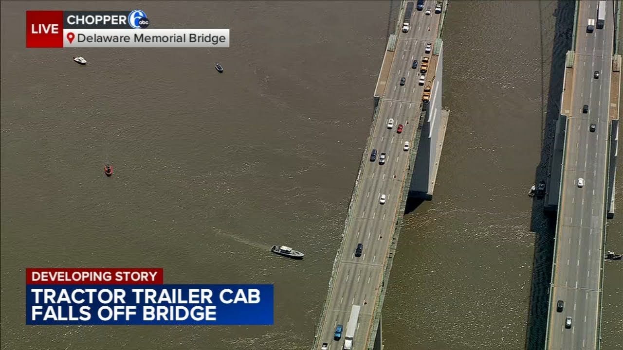 Search crews locate truck cab that plunged off Delaware Memorial Bridge