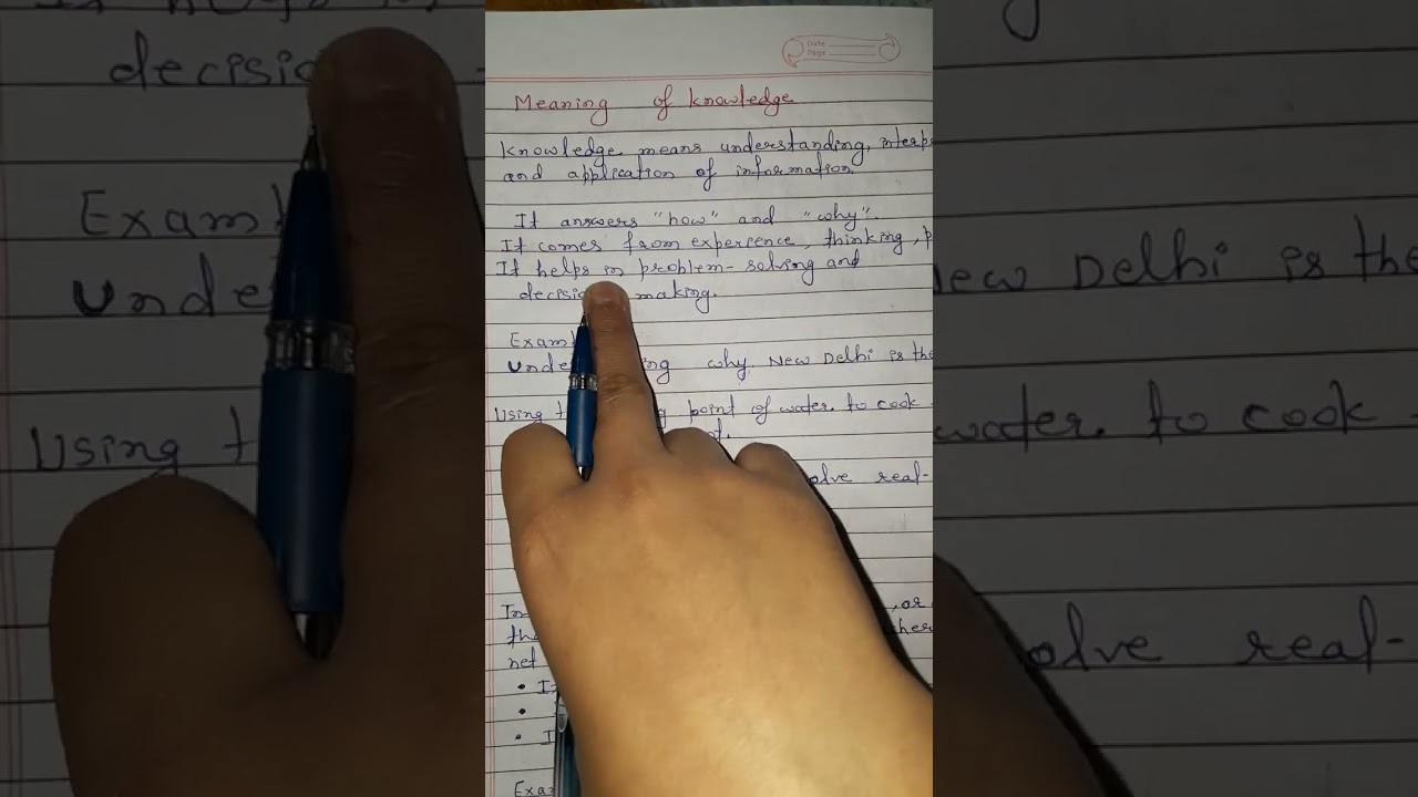 B.Ed  second year  -meaning and concept of knowledge 