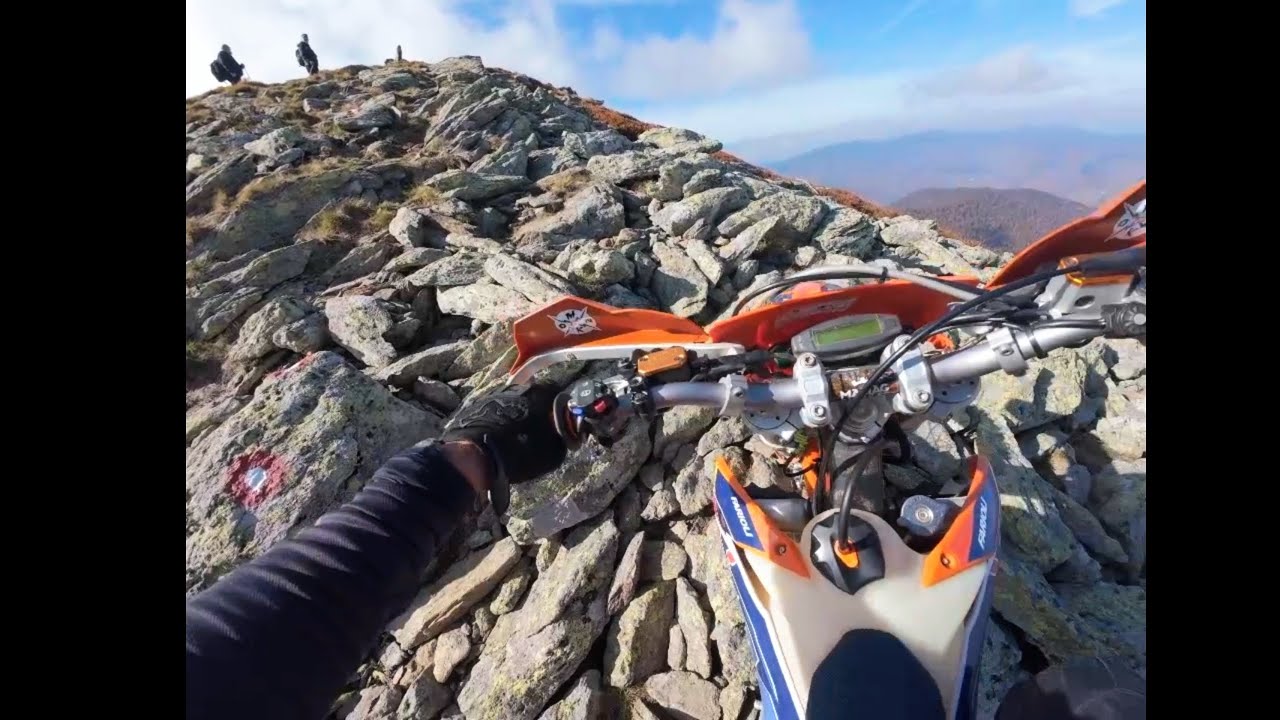 Riding over beautiful mountain peaks
