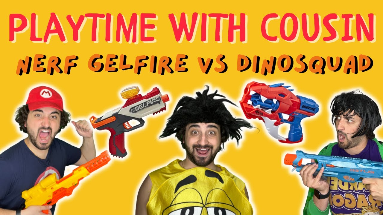 Игра с кузеном: Nerf GelFire против DinoSquad