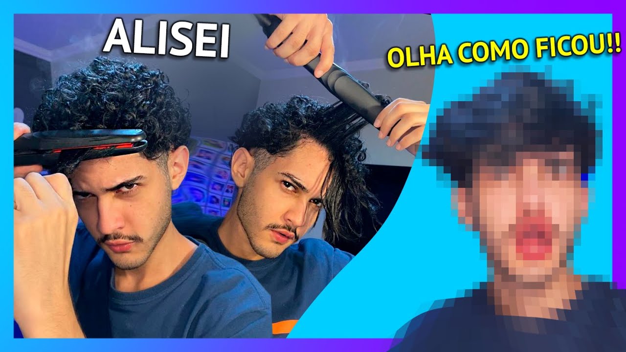 ALISEI MEU CABELO CACHEADO EM CASA