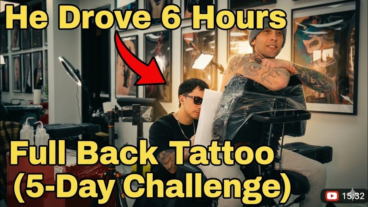 He Drove 6 Hours for a Full Back Tattoo (5-Day Challenge)
