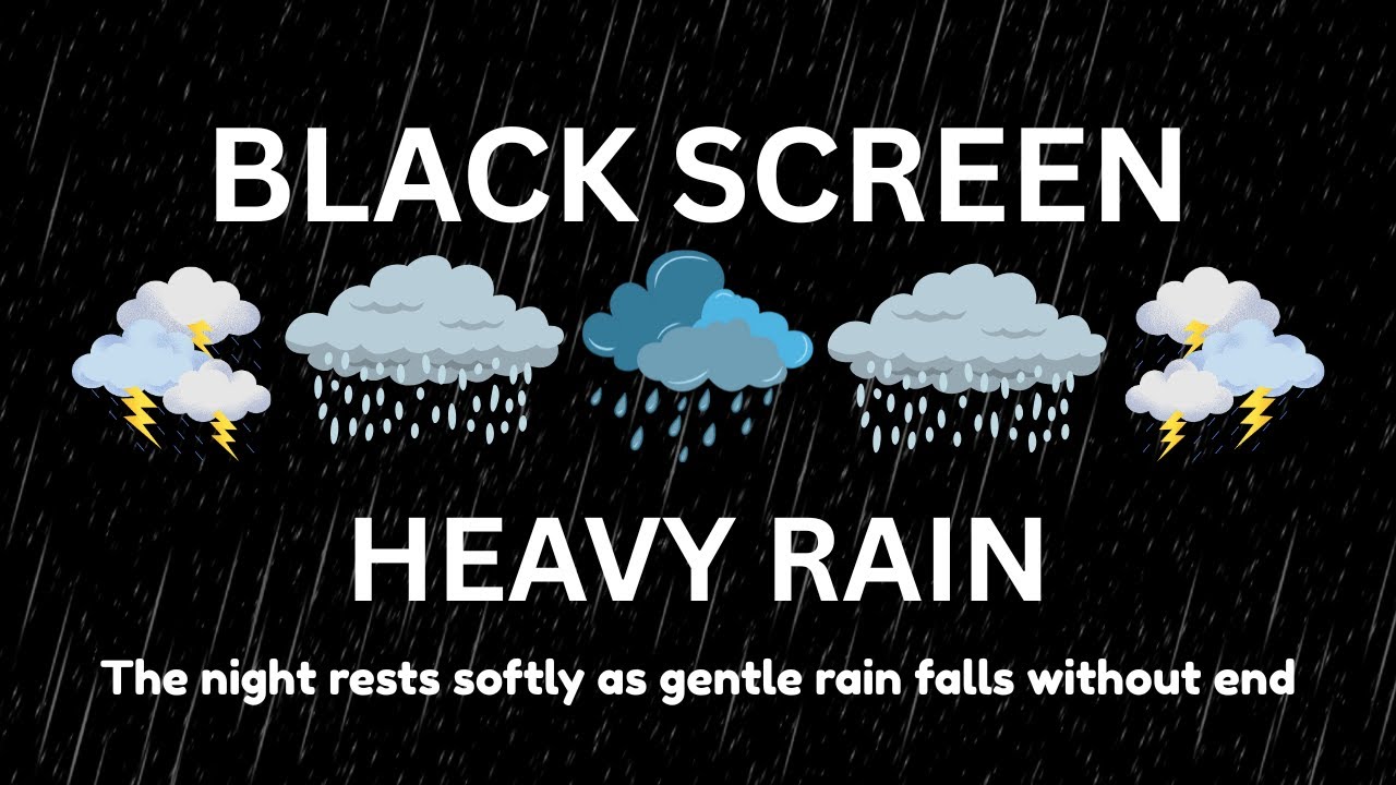 Dark Screen Rainstorm Sounds with Thunder for Deep Sleep and Full Relaxation