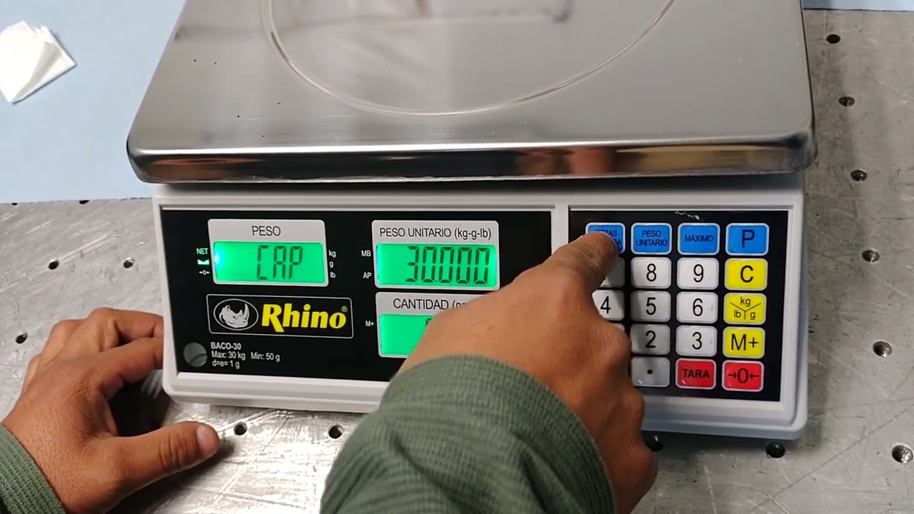 Calibraci&oacute;n de b&aacute;scula Rhino Modelo Baco-30