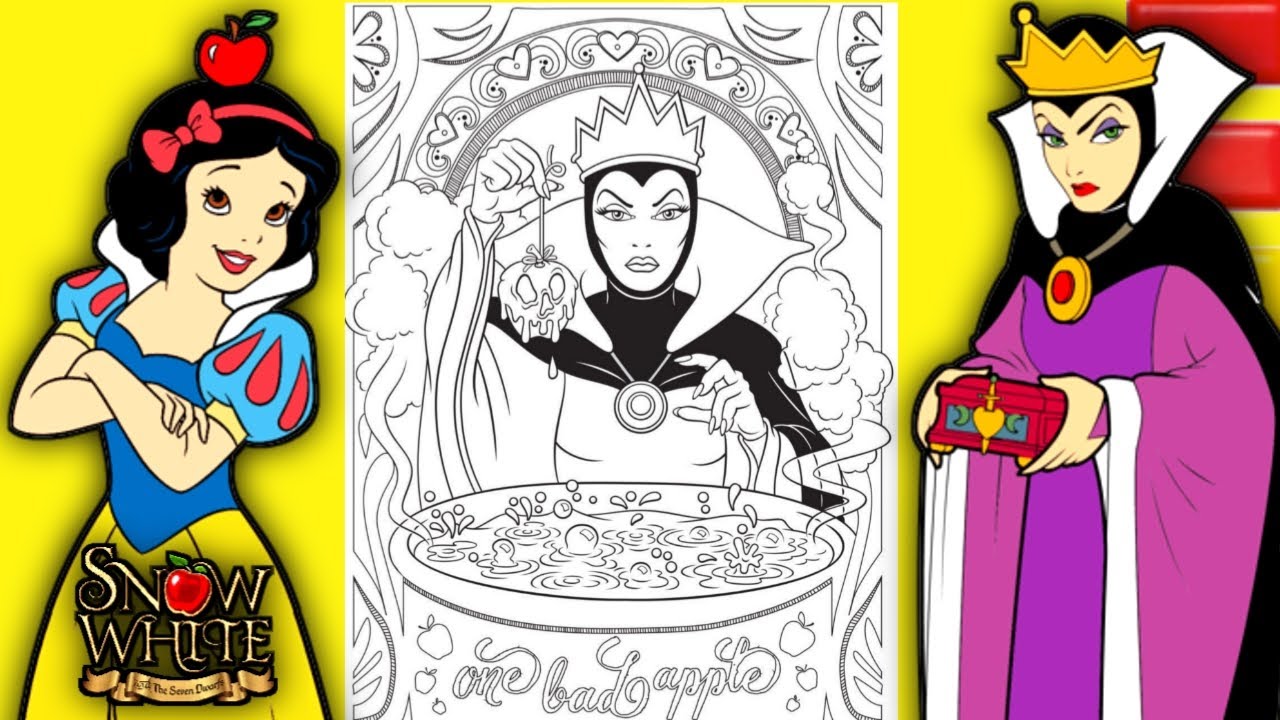 Snow White Coloring Page #20 | Coloring Snow White Evil Queen | Disney Villains