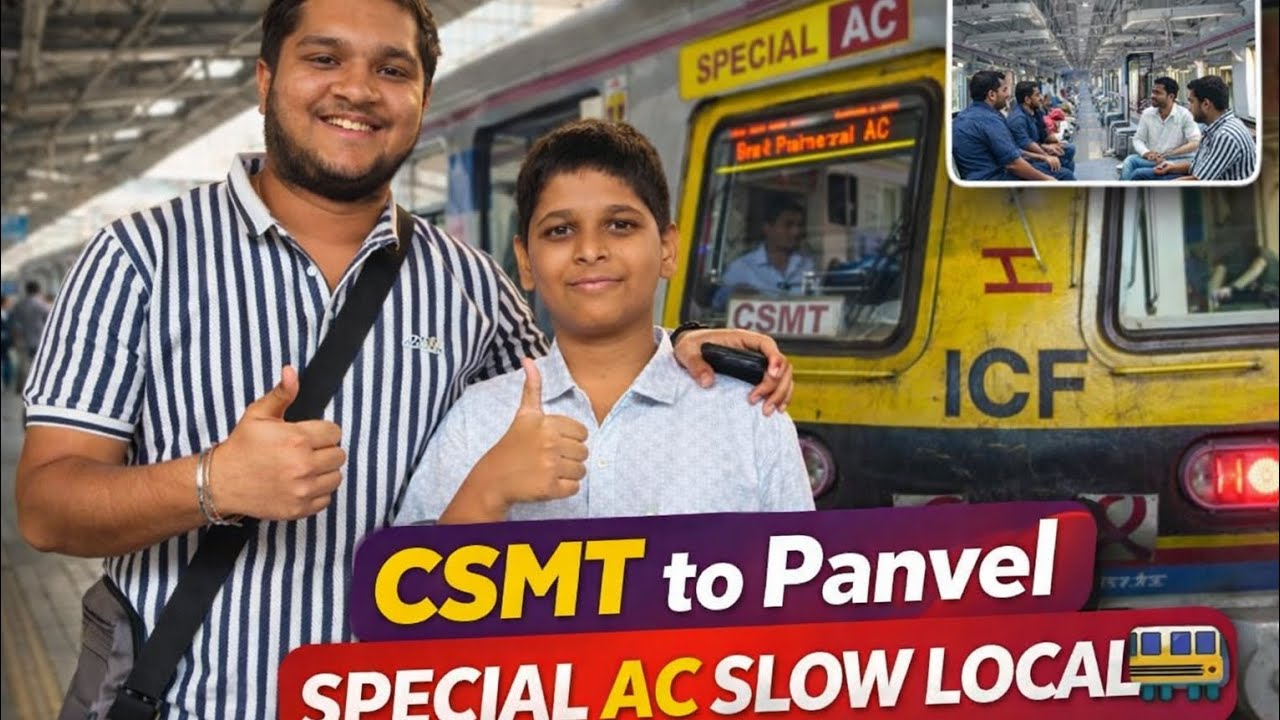 CSMT–Panvel Special AC Slow Local Train Journey | With 4 Railfans
