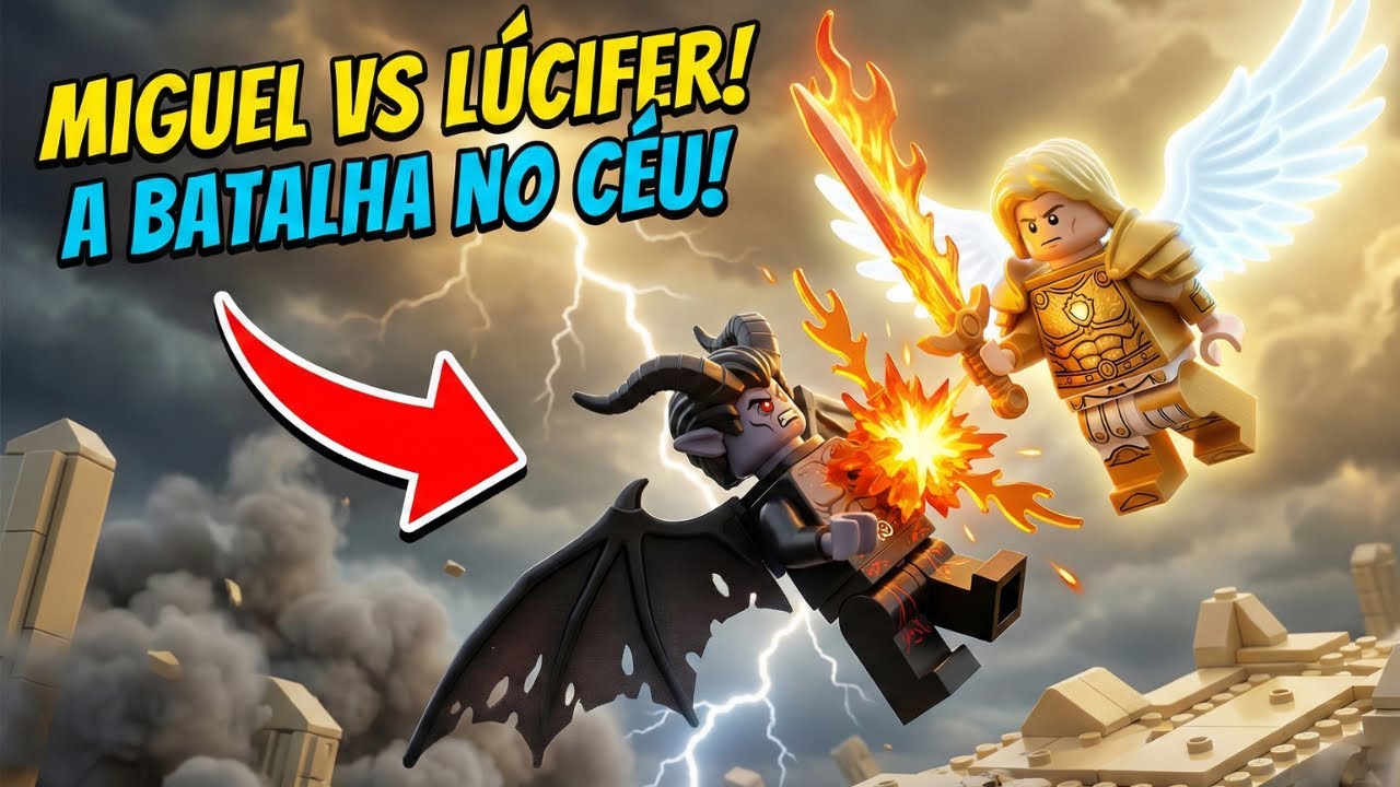 Miguel vs Lúcifer: A Batalha Final no céu | Bíblia de Lego