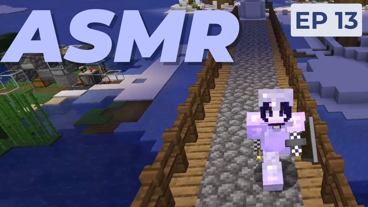 ASMR MINECRAFT | Let's build our bridge! Survival Minecraft W/ whispering, keyboard sounds ⌨️ EP13