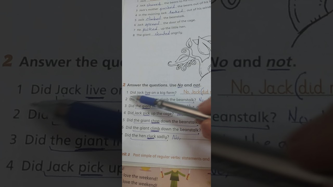 شرح وحل تمارين page.14 simple past كتاب التمارين work book