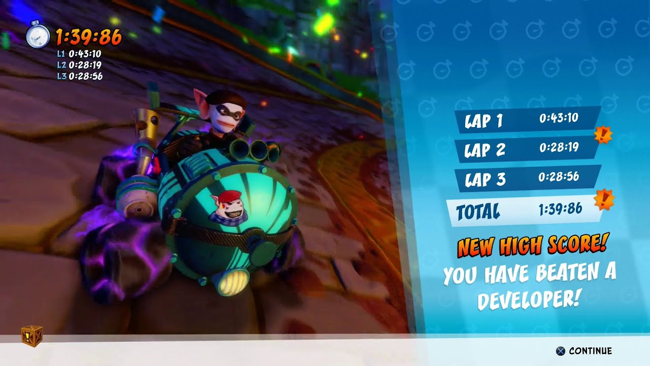 CTR Nitro Fueled - Developer Time Trial #26: Tiny Temple (1:39:86)