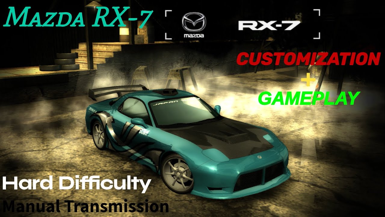 NFS Most Wanted 2005 | Mazda RX-7 | Customization & Gameplay | Hard Difficulty | Manual Transmission