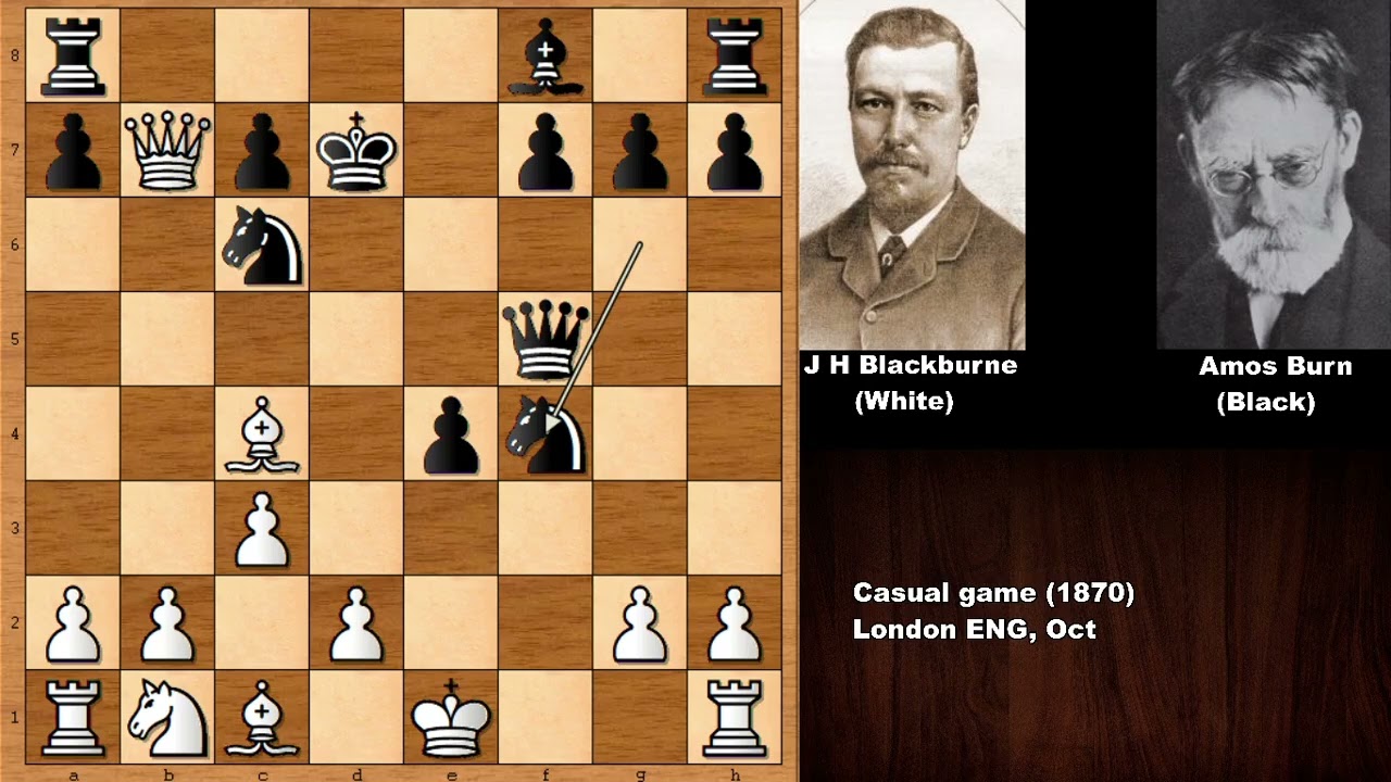 Joseph Henry Blackburne vs Amos Burn - London (1870)