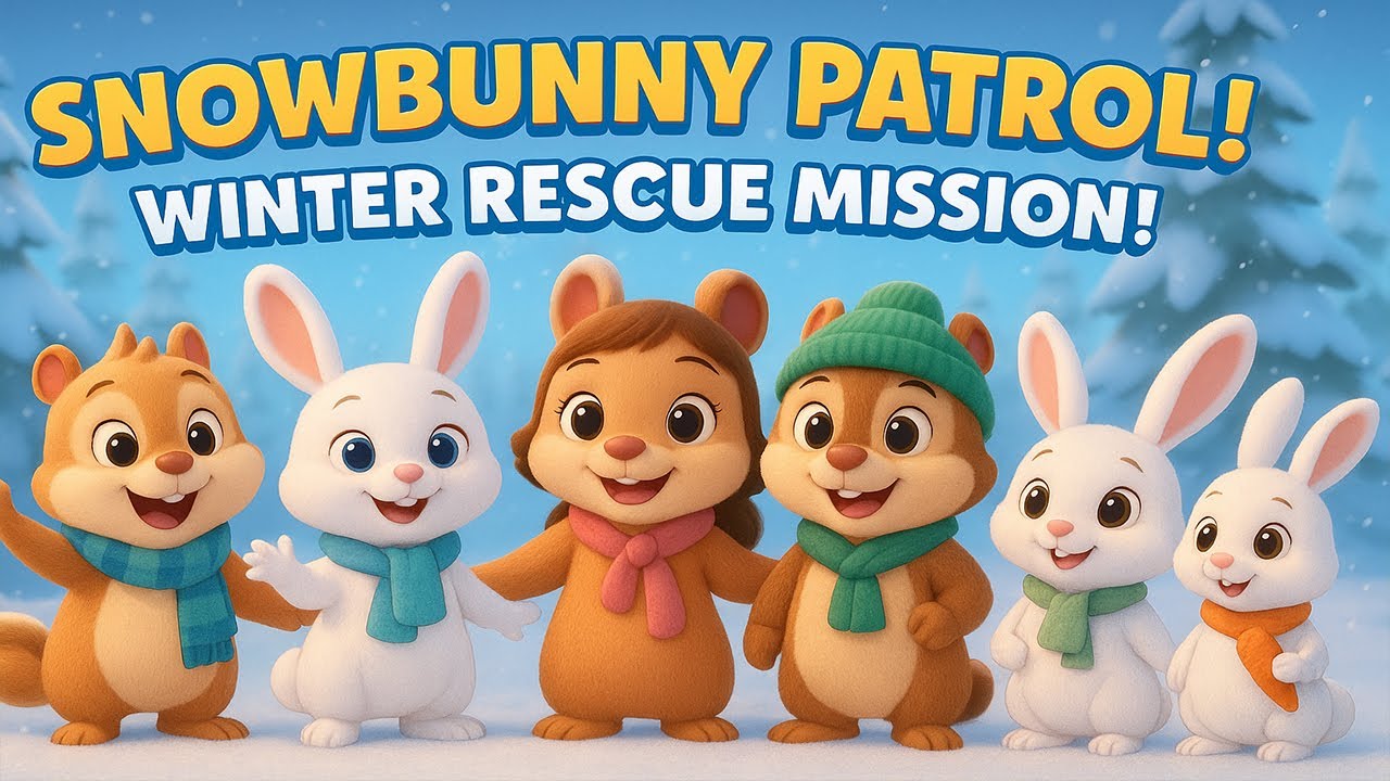 Snowbunny Patrol ❄️🐰 | Chipmunk Family Winter Adventure | Helping Forest Friends in the Snow