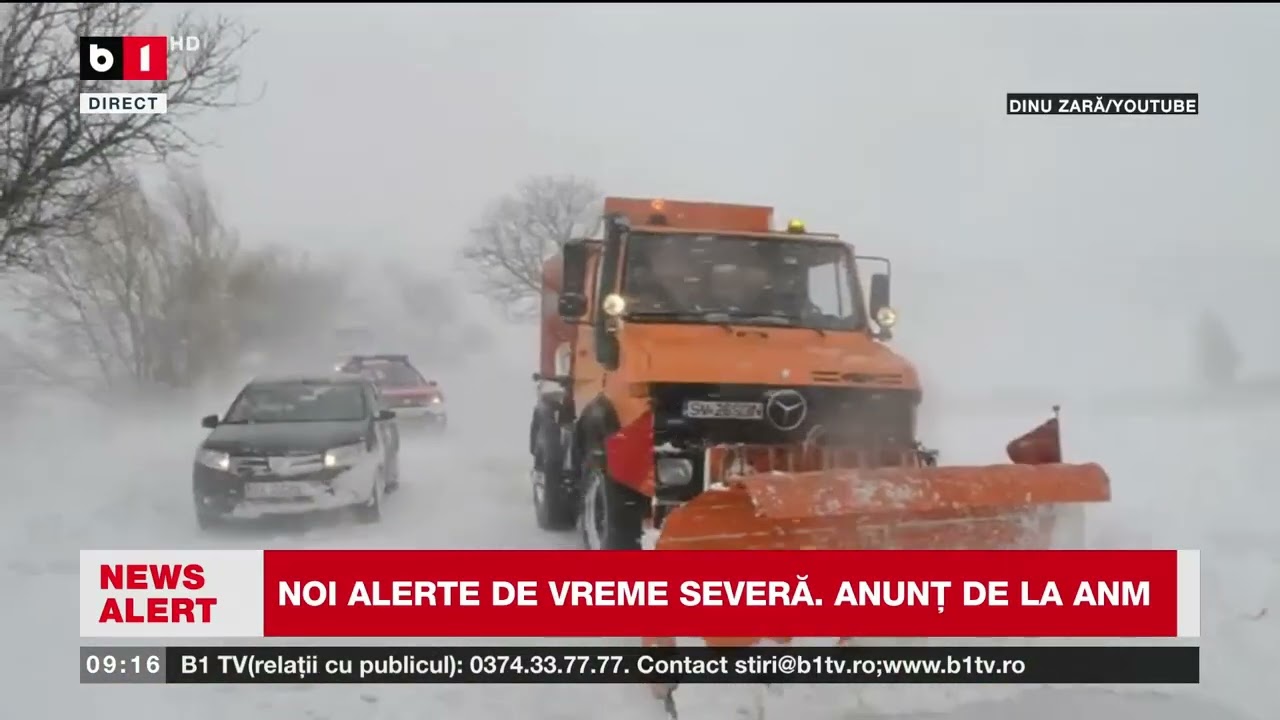 NOI ALERTE DE VREME SEVERĂ PÂNĂ MÂINE SEARĂ_Știri B1TV_9 febr. 2026