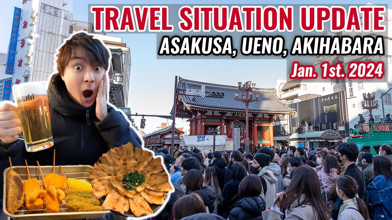 (January 1st, 2024) Busiest New Year Day in Asakusa, Ueno Ameyoko, Akihabara Street Ep.456