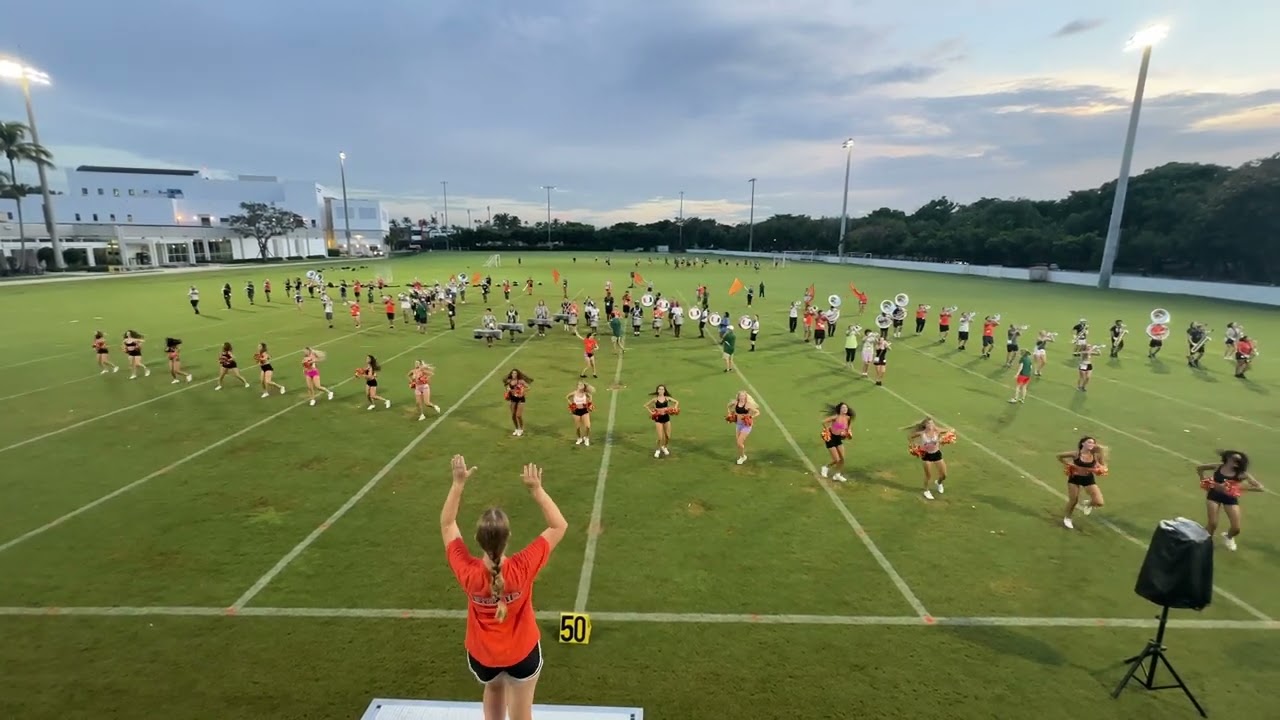 The 2023 University of Miami Frost Band of the Hour - Band Camp Pre-game rehearsal