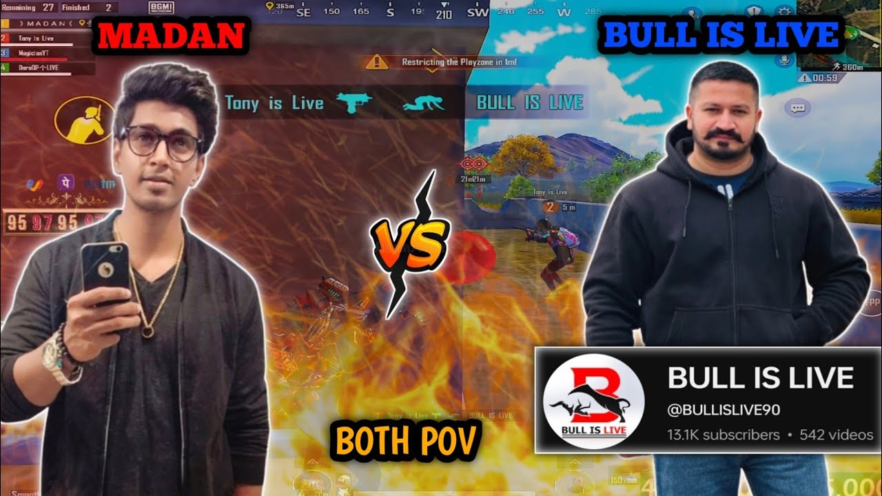 MADAN vs BULL IS LIVE IN SAME LOBBY 🔥 #madan #madanop #bgmi