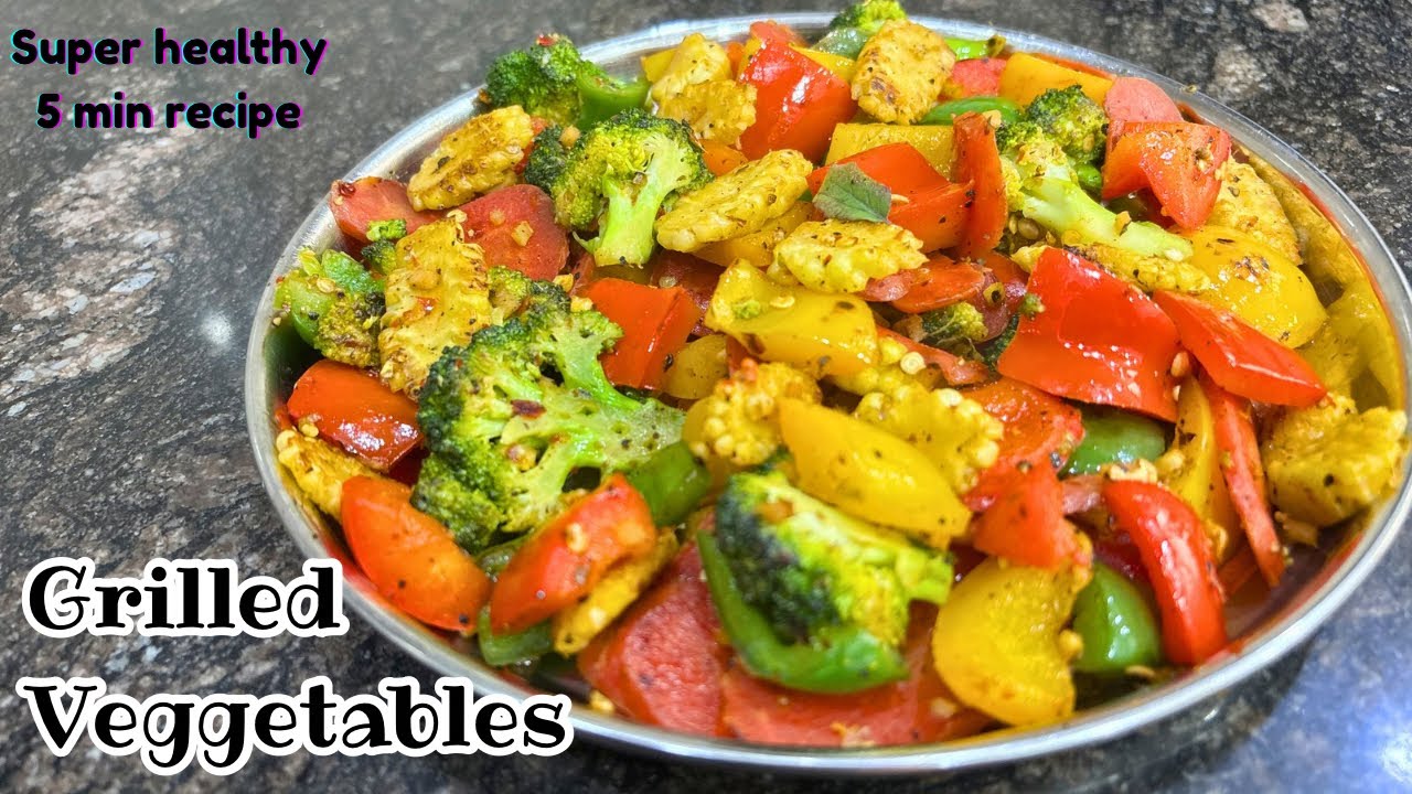5-Minute Grilled Vegetables Recipe | Healthy Veg Starter | Healthy Diet Recipe | Easy Satvik Recipe