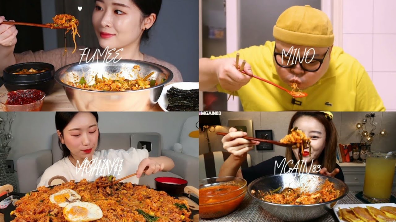 Mukbangers eating bibimbap compilations /asmr/ mukbang / bibimbap / viral