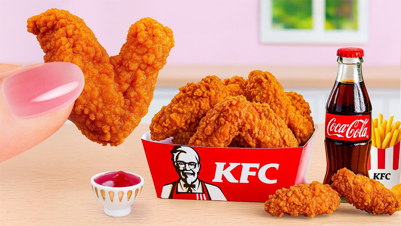 Miniature Cooking 🍗 KFC Fried Chicken Wings & Coca Cola Combo Recipe